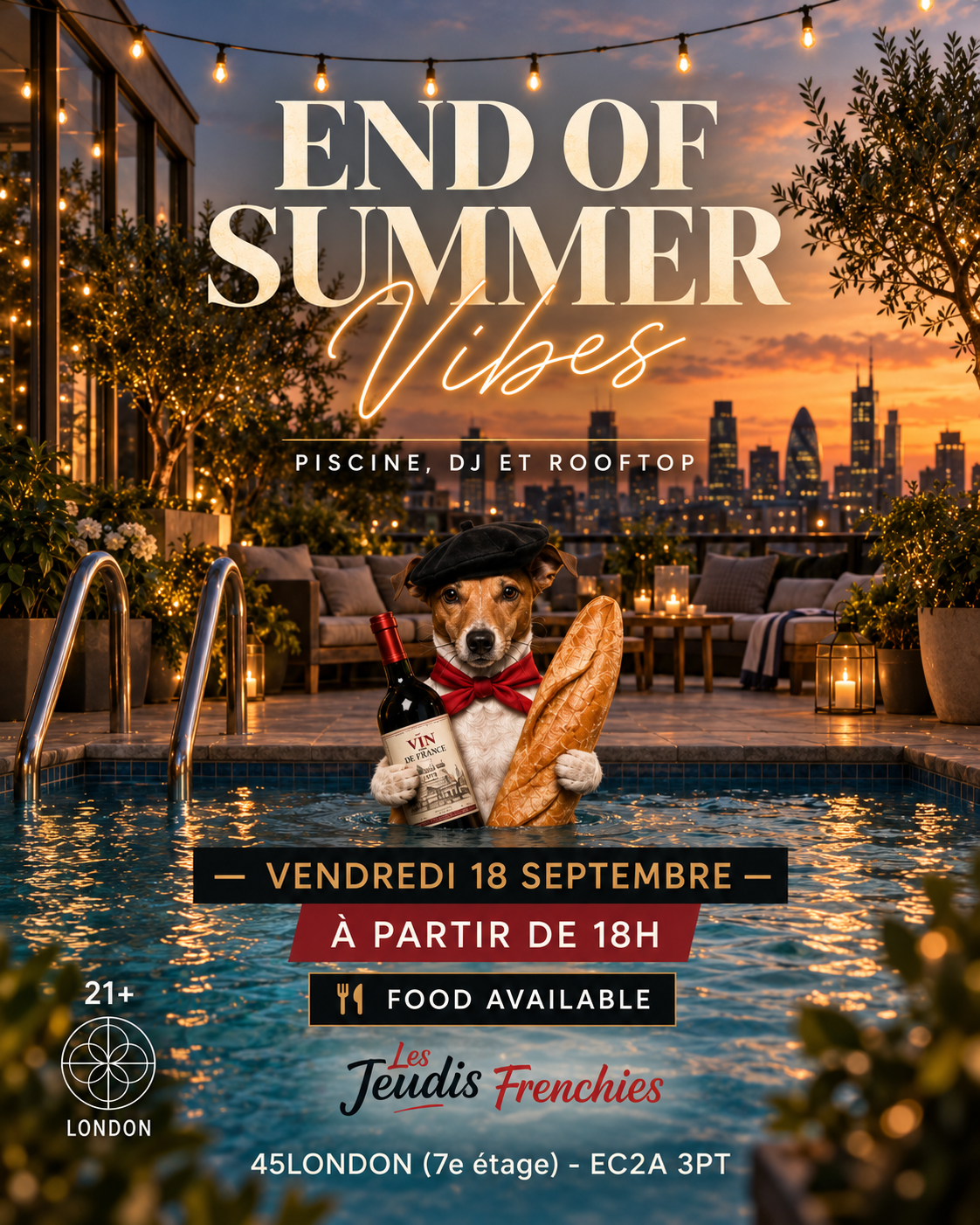 End of Summer Vibes - Vendredi 18 September 2026 @45London Shoreditch